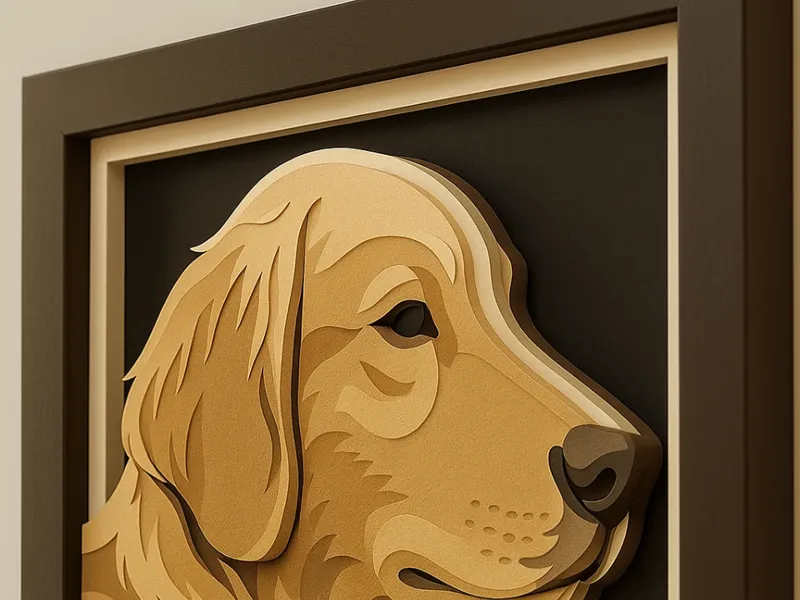 Multilayer dog wall art, laser cutting wall art