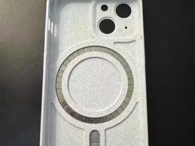 iPhone 13 mini phone case model cut from copper sheet