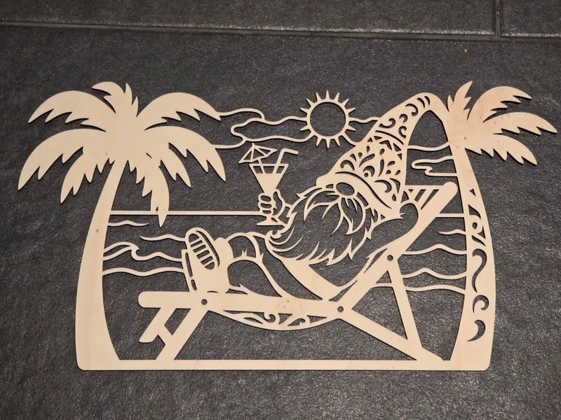 Vacation Mode: Relaxing Beach Gnome Silhouette