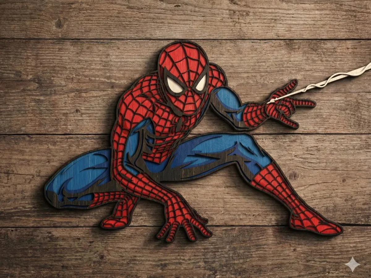 Spider man layered wall art - Free 3D Print Model - MakerWorld