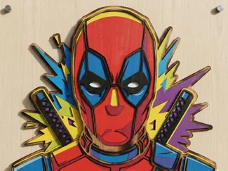 Deadpool wall layered art, laser cutting file
