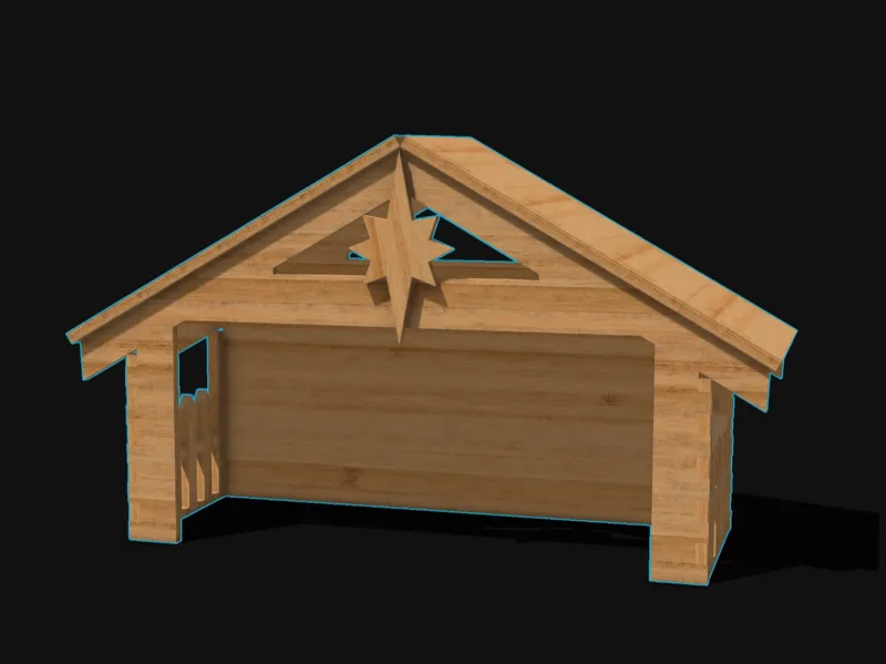Nativity House for Christmas Novenas – Laser Cut