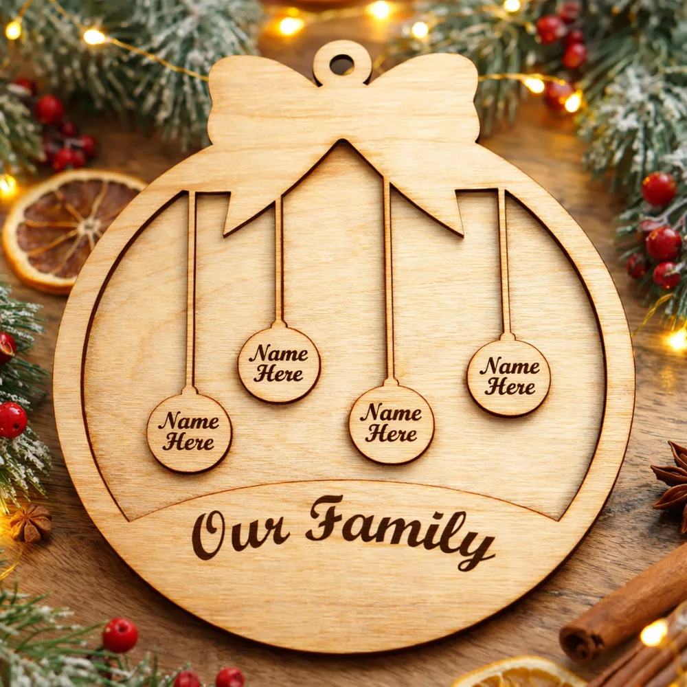 Personalized Family Christmas Ornament - Free 3D Print Model - MakerWorld