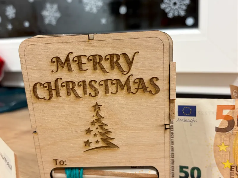 Foldable Christmas Money Card -MERRY CHRISTMAS 