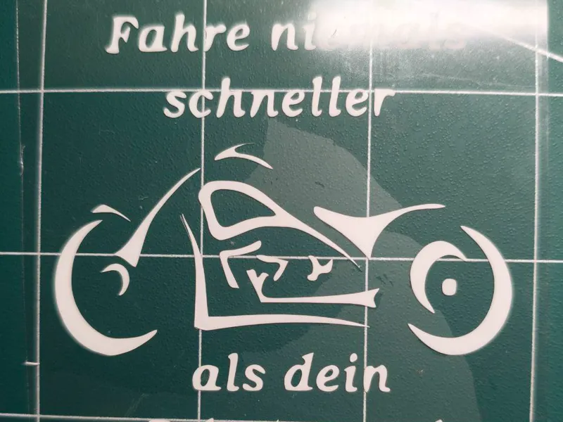 Fahre niemals schneller... Bügelbild