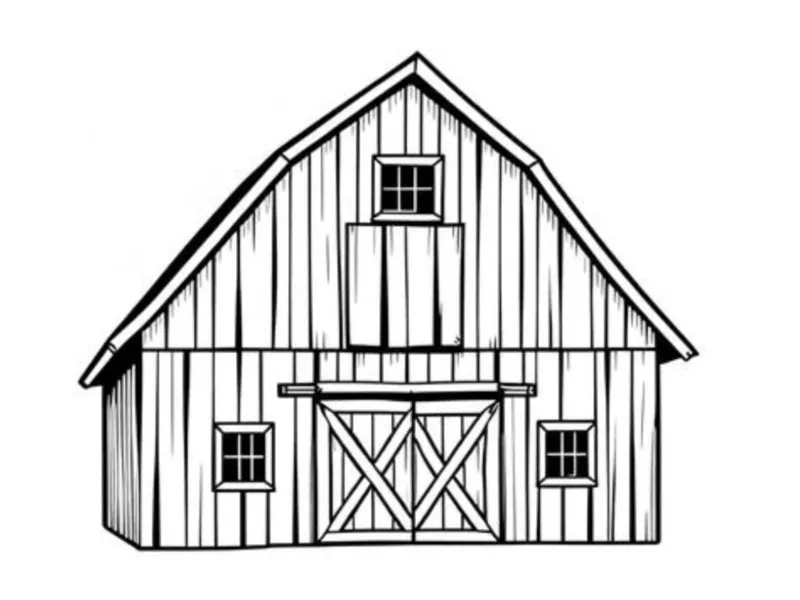 Gabled Barn - Sticker/Decal/Engraving