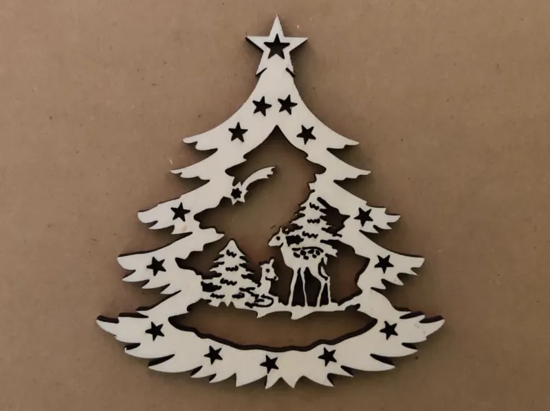 Weihnachtsbaumschmuck - Anhänger Baum Rehe