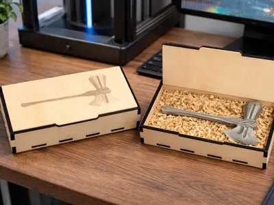 Laser Cut Box for Fantasy Axe – SVG / DXF