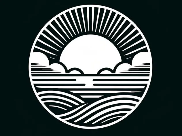 Sunset - Stylized Round - Sticker/Decal/Engraving