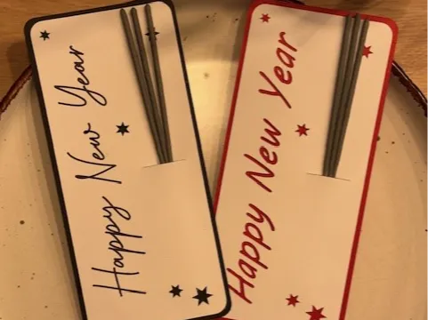 Happy New Year Wunderkerzen Karte