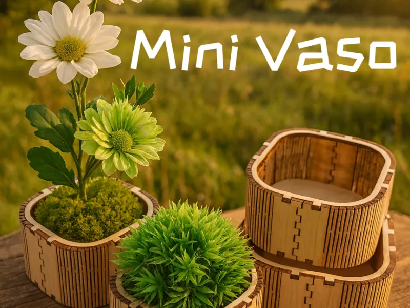 Mini Vaso  in Legno , wooden mini  flower box