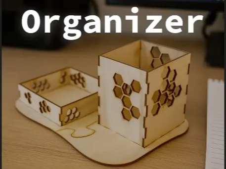 Organizer da Scrivania in Legno  a Nido d’Ape