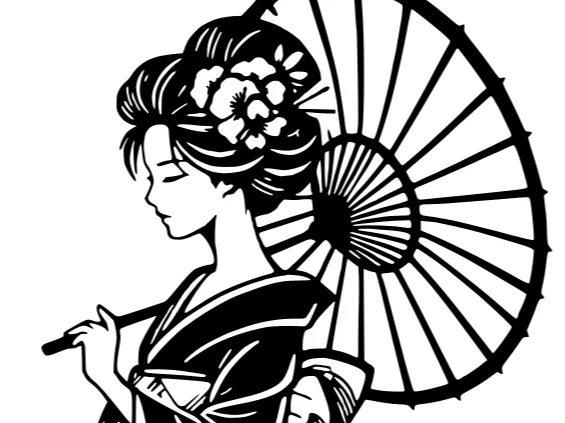 Geisha déco mural découpe laser