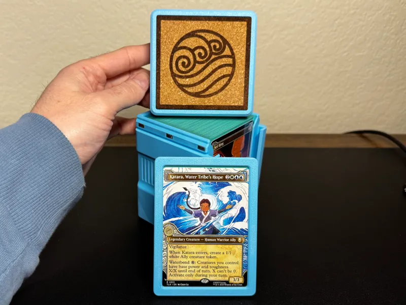 Water Bending Symbol - Commander Case Lid Plate