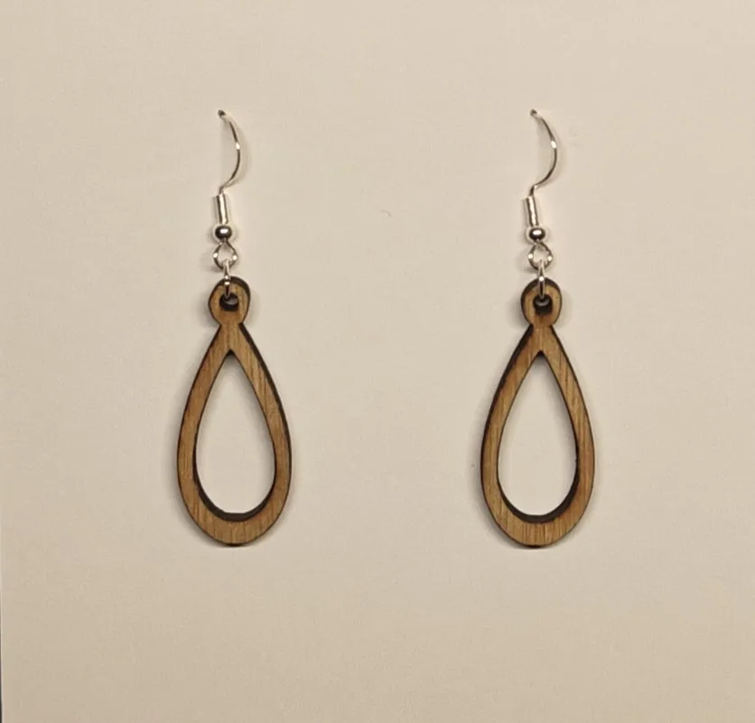 Wooden Earring Raindrop set 2 view 3