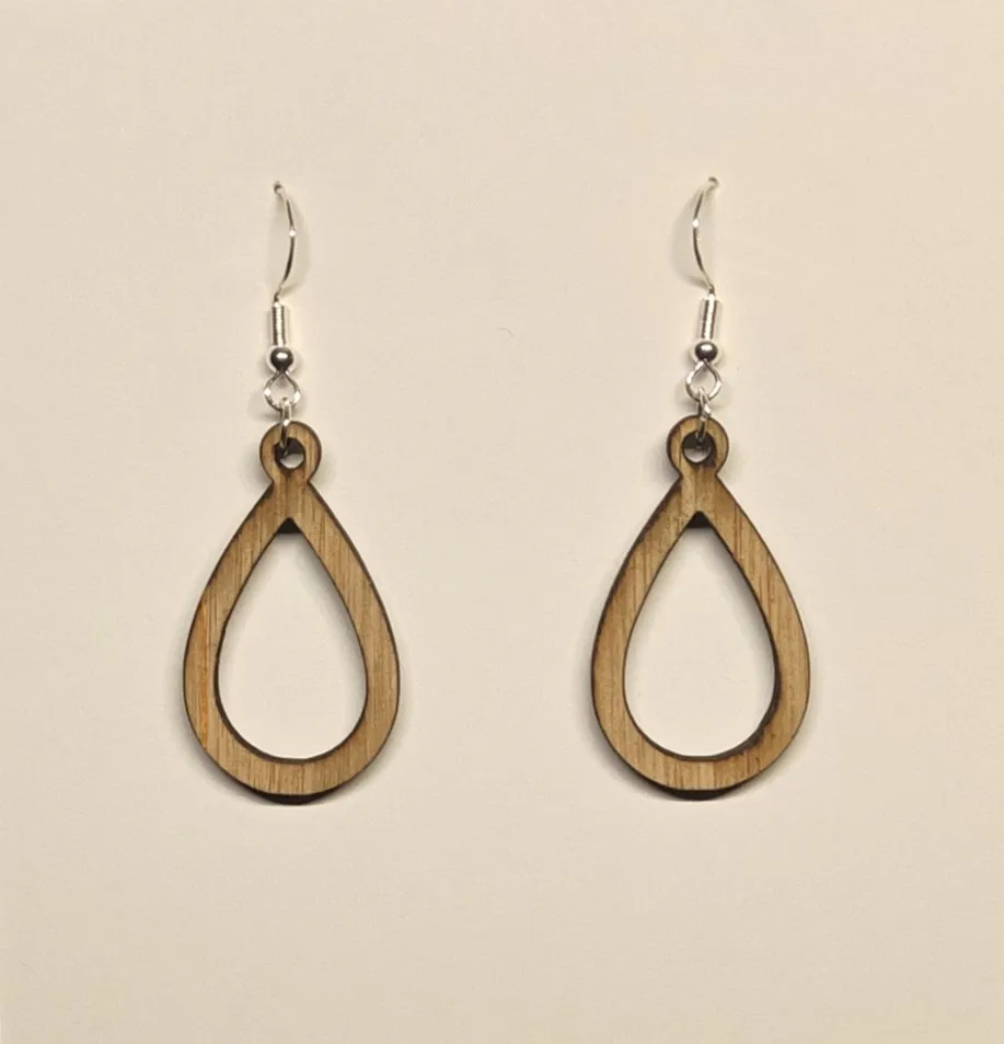 Wooden Earring Raindrop set 2 view 2