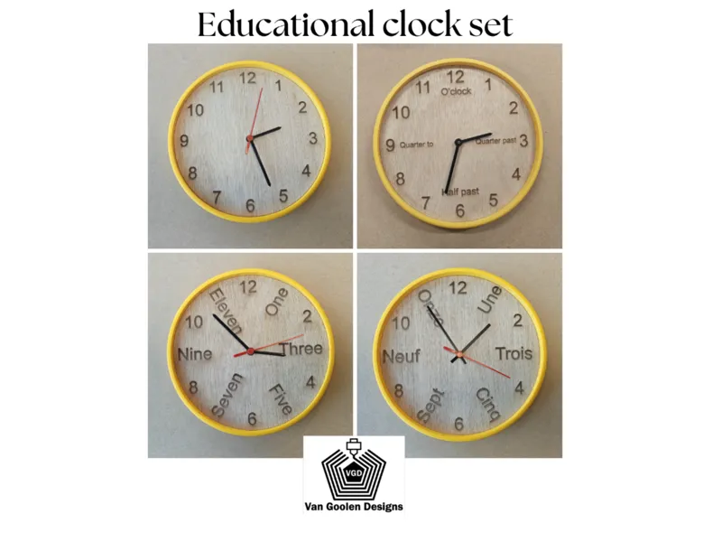 Watch plates for educational clock set