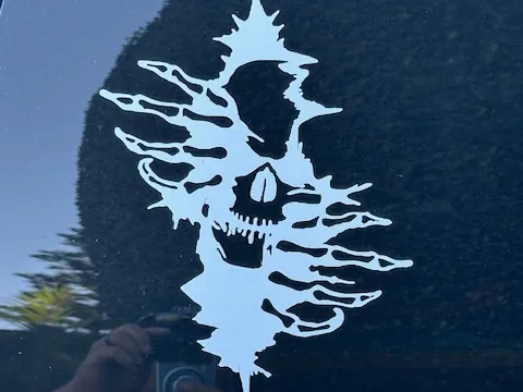 Skeleton Tearing out of wall sticker