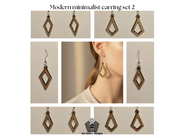 Modern minimalist earring set 3