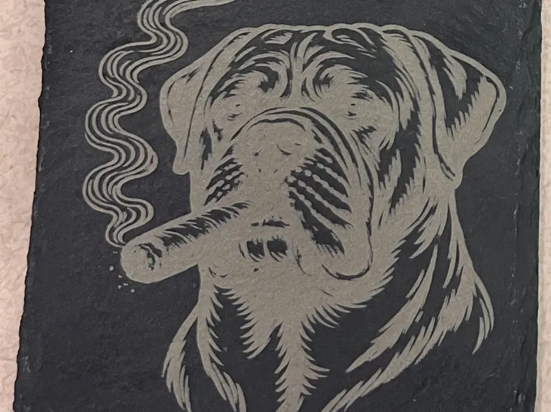 Mastiff Smoking Cigar - Dog House Collection