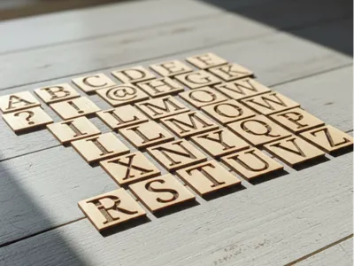 84 Letters Laser Cut STENCIL Letters - Free 3D Print Model - MakerWorld