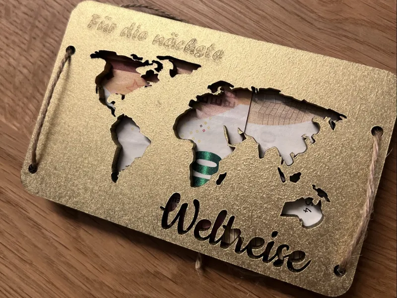 Money Gift | World Map | Wedding &amp; Birthday Gift