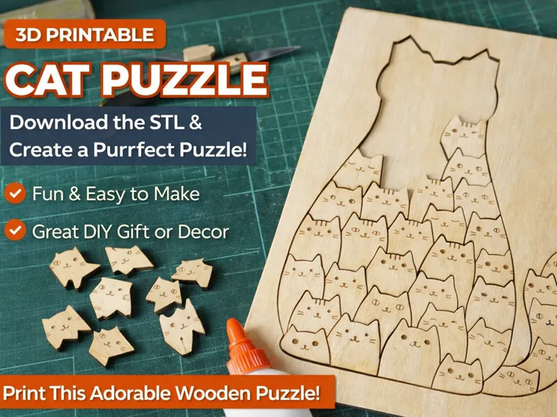 Puzzle motif chat