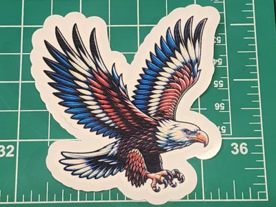 1 Eagle, 2 Eagle, Red/White/Blue Eagle - Sticker