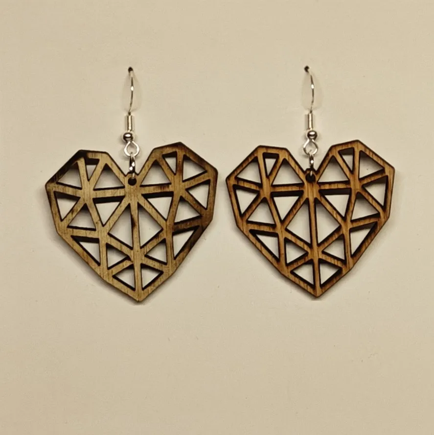 Geometric heart earring set view 4