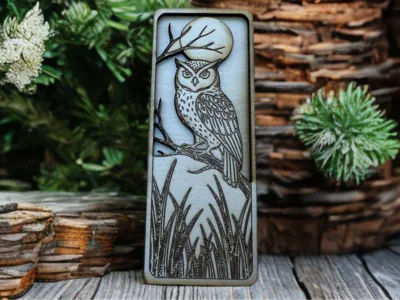 Laser Cut Wooden Owl Bookmark with Moon
