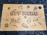 Off Menu Signed Chopping Board - Bamboo