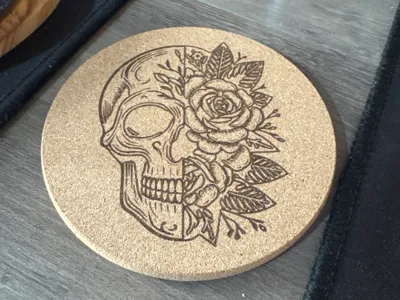 Skull Coaster - Cork 7mm