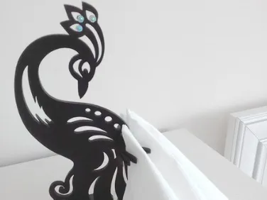 Peacock napkin holder lasercut