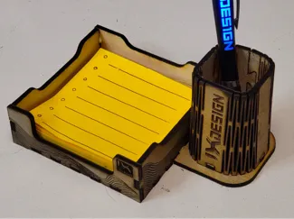 Laser Cut Desk Organizer with Reusable List Tool