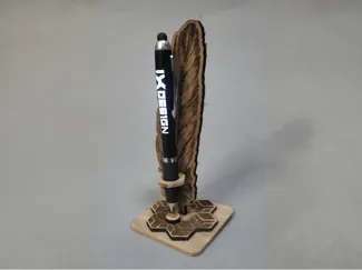 Wooden Feather Pen Holder – Laser Cut Desk Stand