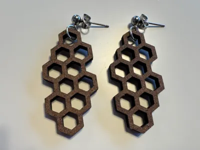 Hexagonal "Honeycomb" Earrings