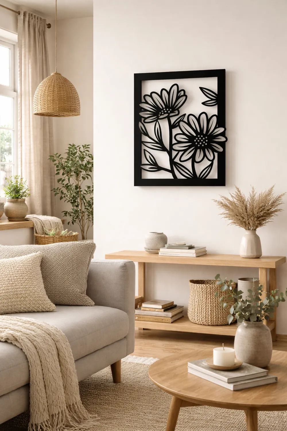 Floral Line Art Wall Decor - Free 3D Print Model - MakerWorld