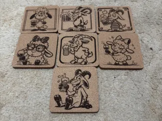 Drunk Farm Animals Pack 4 - Coasters Funny