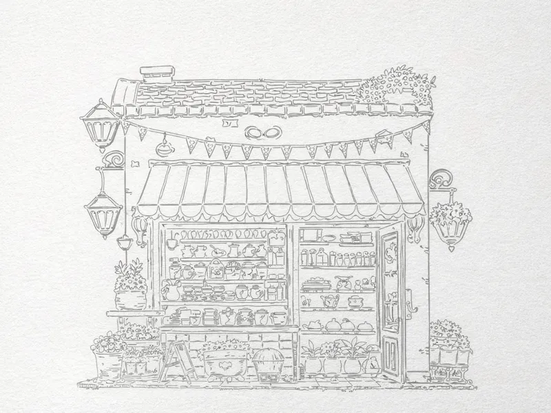 traditional house / fine sketch