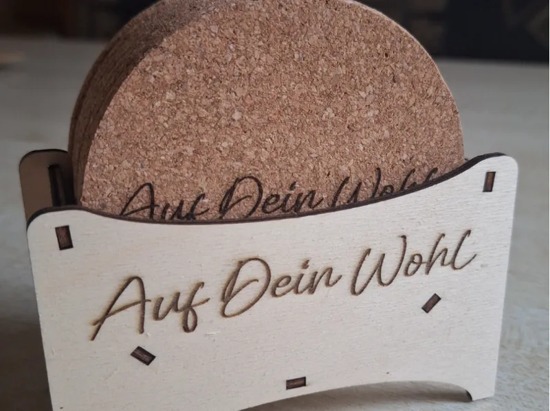 Untersetzer "Auf dein Wohl" mit Aufbewahrungsbox