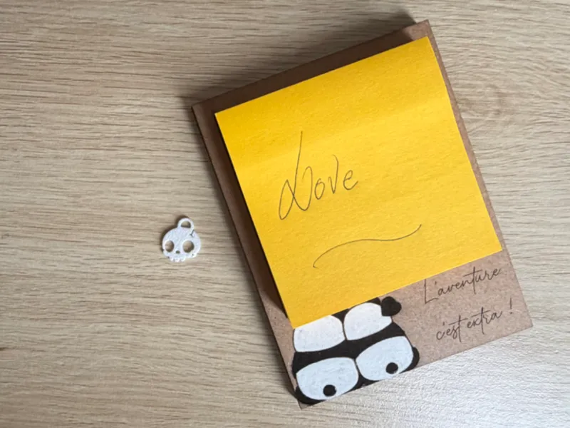 support post-it panda coeur