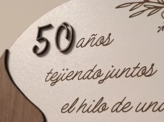 PLACA ANIVERSARIO MADERA MDF 3mm
