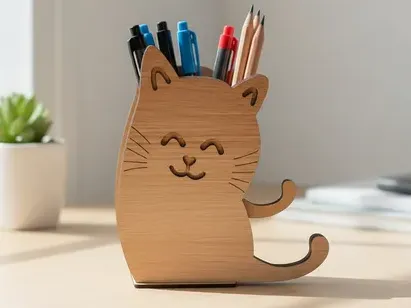 Porta-lápis de gato