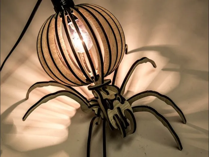 Spider lamp laser cut