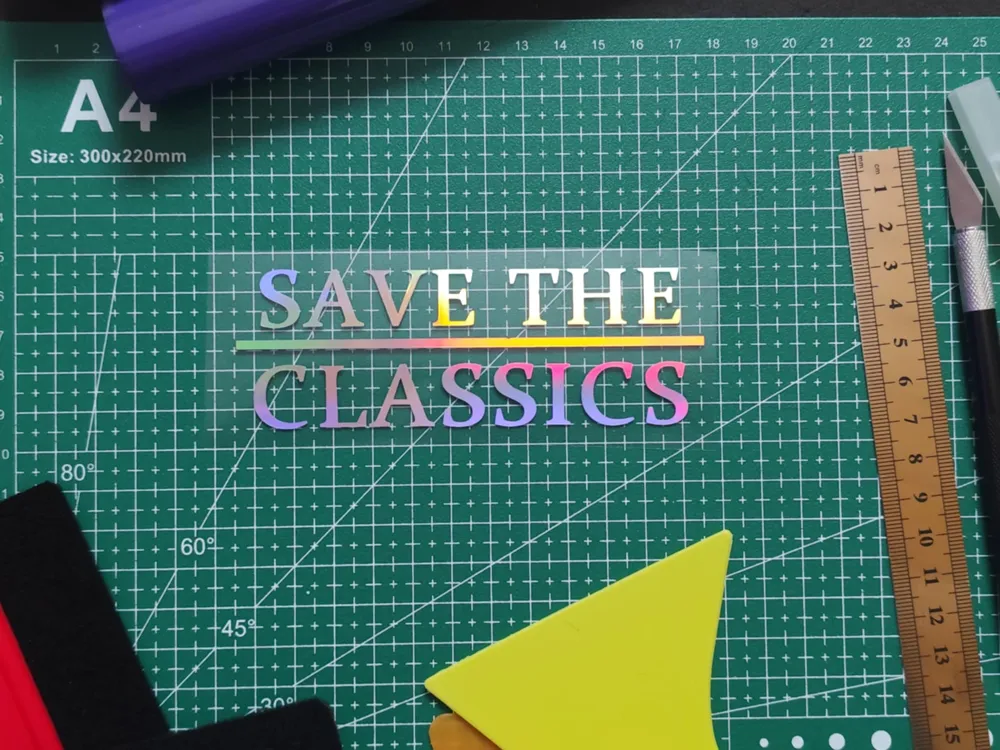 SAVE THE CLASSICS sticker - Free 3D Print Model - MakerWorld