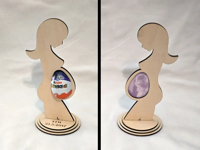 Laser Cut Pregnancy Silhouette Frame