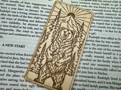 The Wilderness Grizzly Bookmark - Intricate Nature