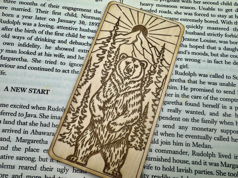 The Wilderness Grizzly Bookmark - Intricate Nature