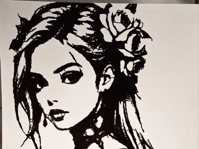 woman black and white