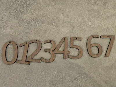 Numbers 0-9 Calibri font 50mm high 